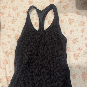 Lululemon Athletica Black Patterned Tank Top